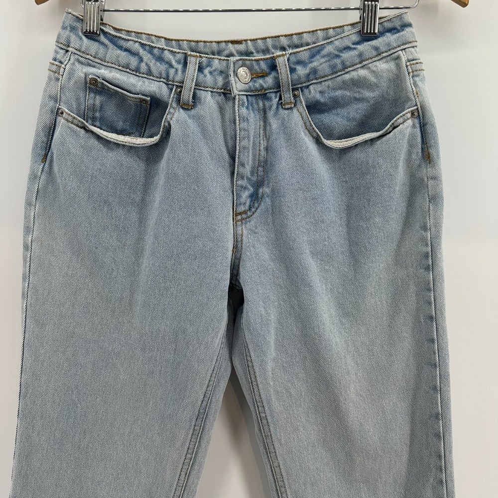 Rhythm‎ Jeans Womens 2 Blue Cotton Denim Mid Rise Straight Leg 5 Pocket Design